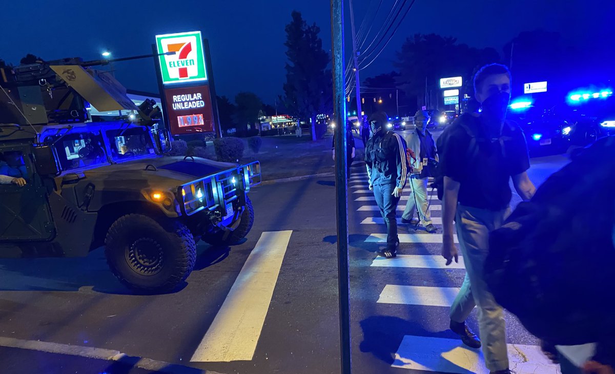 Last night we marched with <a href="/blmanchesternh/">BLM Manchester NH</a>, <a href="/BLMNashua/">Black Lives Matter Nashua</a>, and <a href="/BlmSeacoast/">BLM Seacoast</a> through #ConcordNH demanding justice for #BreonnaTaylor. For anyone still confused about who comes to #BLM protests with intent to do violence, just know that none of us brought a turret! #NHisnotInnocent