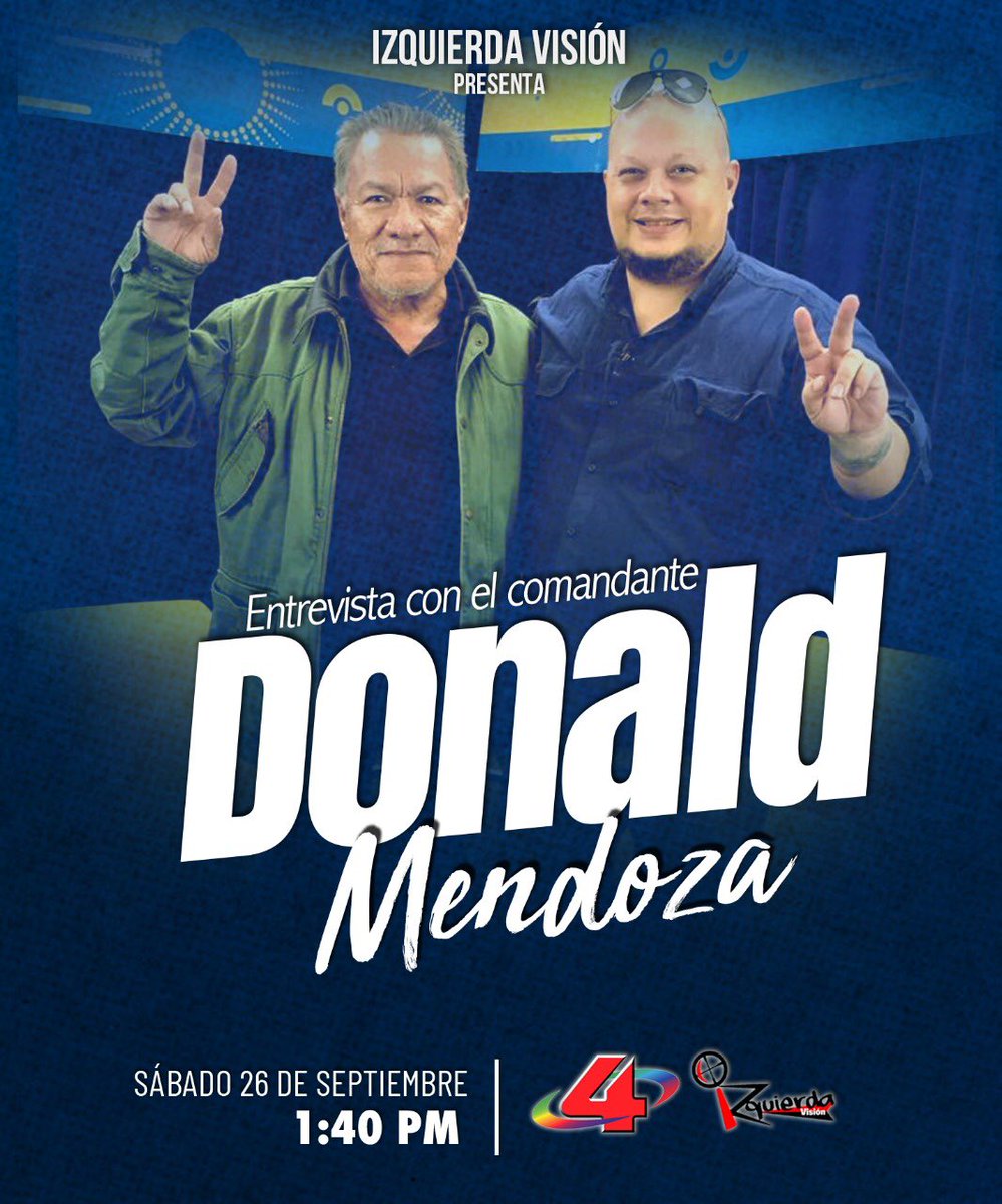 MarcioVargasA's tweet photo. Compañero y compañeras ❤🖤 Hoy sábado 26 de septiembre a las 1:40 PM por @Canal4Ni en el programa #IzquierdaVisión 📺no se pueden perder la entrevista al compañero del Sandinismo Histórico, Comandante Donald Mendoza #PLOMO19 #ManaguaSandinista #OrgulloPatrio https://t.co/XE6yvntXtz
