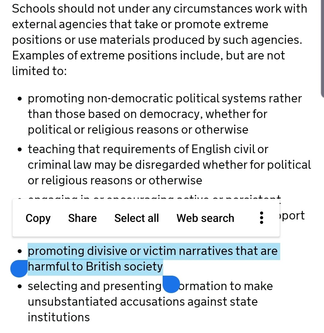 4. The idea that promoting "divisive or victim narratives" is an extreme position if it is "harmful to British society" is astonishing.Who decides if calling out the Islamophobia in our society falls under this? Is it Islamophobic groups that have influence at the top of gvt?