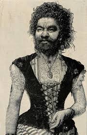 Julia Pastrana was a Mexican woman who was advertised as "The Ugliest Woman In The World." Like Annie Jones, she wasn't just bearded, but hirsute from birth.