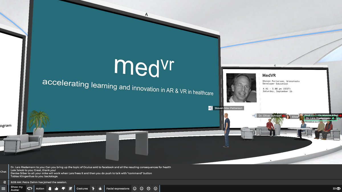 29/ Steven Max Patterson ( @stevep2007) talked about medVR &  @MedVRhack, which is a spin-off of the  @mitrealityhack.