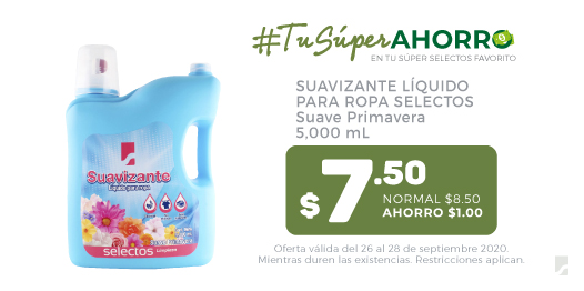 superselectos's tweet photo. ¡Aprovecha tu #SuperAhorro de la semana en todos los Súper Selectos!
Oferta válida del 26 al 28 de septiembre de 2020. Mientras duren existencias. Restricciones aplican. Súper Selectos se reserva el derecho de limitar la cantidad de unidades a vender por cliente https://t.co/sbBkAZlnKf