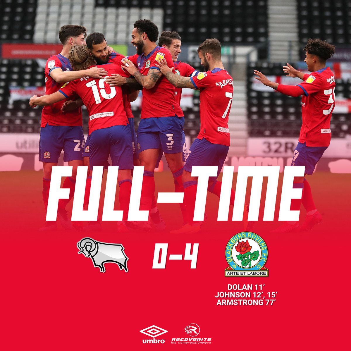 ⏱️ FT: #dcfc 0-4 #Rovers

A fantastic four at Pride Park! 👏

#DERvROV 🔵⚪️