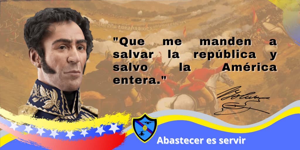 📜 #Pensamiento || Nuestro Libertador Simón Bolívar, siempre con su ímpetu y desprendimiento por la independencia de Venezuela, nos invita a luchar unidos por la patria.
@CeoFanb @EjercitoFanb @Mippcivzla @VTVCANAL8