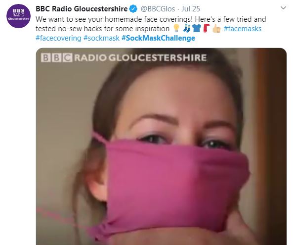 22) You can find that Shorten video via  #sockmaskchallenge. One from the  #BBC also appears. So, this whole global scam clearly run centrally. And note colour of  #mask being made and worn. It's purplish pink. Then there's logo itself. Clear pattern!