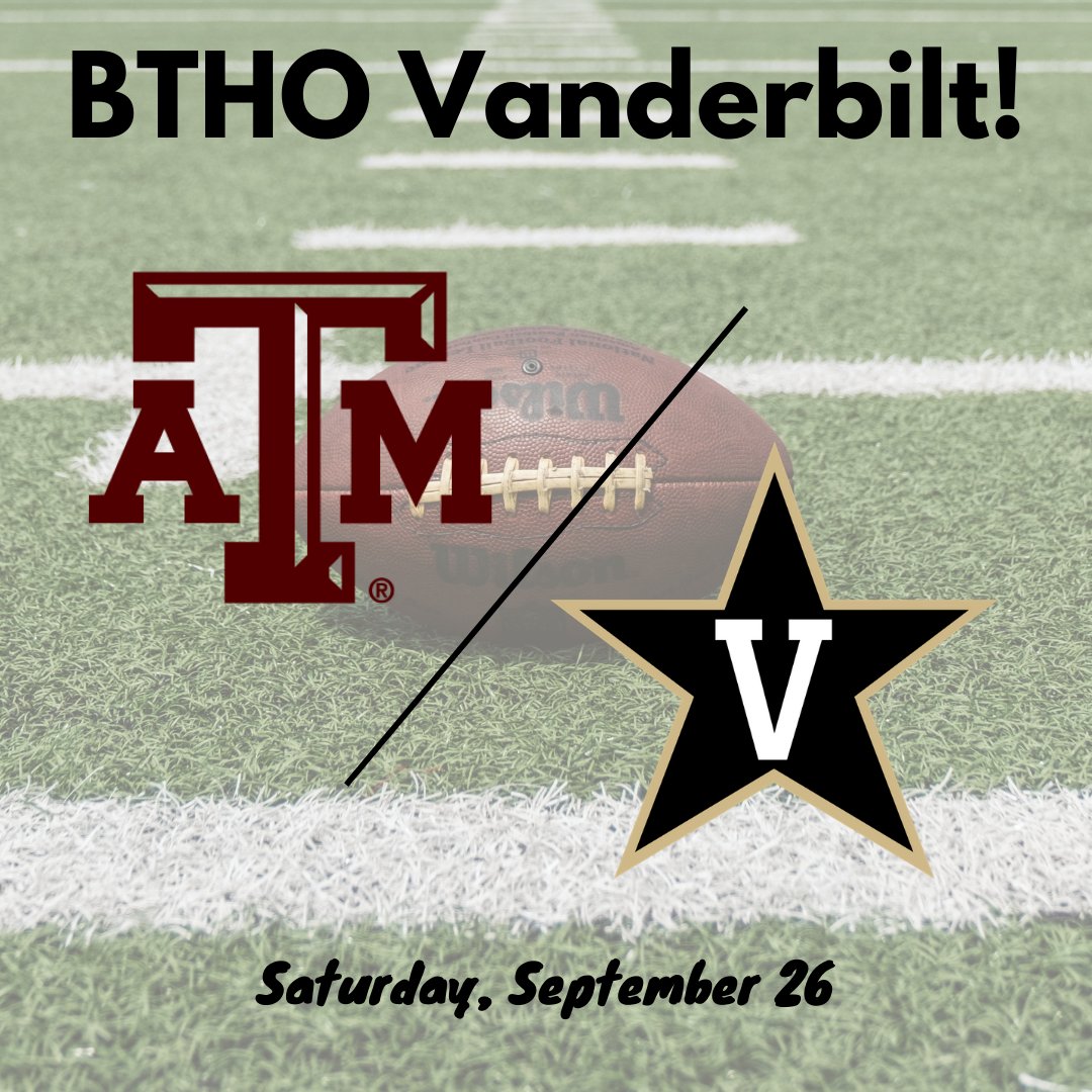 TxtbkSolutions's tweet photo. Football is back in Aggieland!! Who's ready to BTHO Vanderbilt?
`
`
#football #fall #season #aggies #tamu #aggieland #btho #vanderbilt #win #score #gigem https://t.co/PHwtnEx2RT