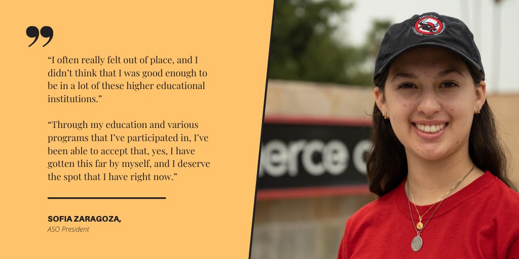RoundupNews's tweet image. Sofia Zaragoza struggled with imposter syndrome until she joined the Associated Student Organization (ASO) and found a supportive community where she could make a real impact. Get to know Sofia here: buff.ly/2EtFZAh ✍️: Karla Avalos 📸: Bala Subramaniyan