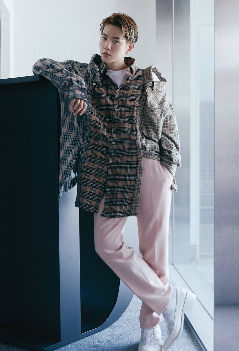 I had to include this one bc wtf is this shirt  I know it's bc of a brand endorsement that they're styled in this shirt, but seriously? It gets uglier the longer I stare at it.Cold-shoulder top, but make it Burberry.Baekhyun and Lucas