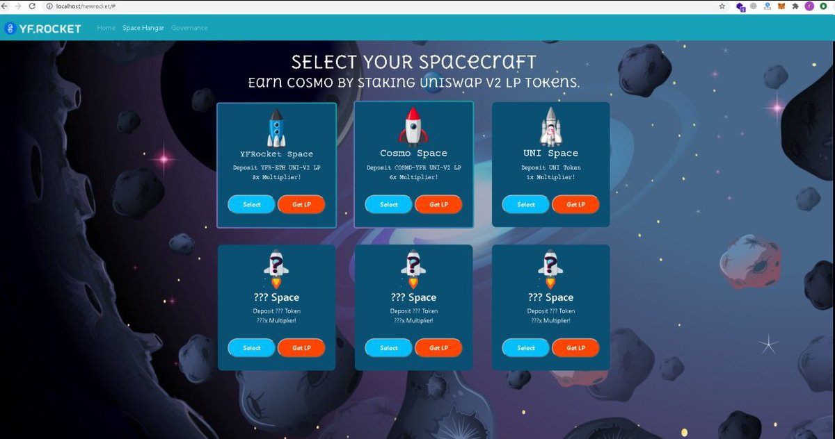 YfRocket's tweet photo. 1. $YFR Farming Progress 80% 
2. #COSMO on TestNet 
- (Vote for supply #Cosmo by community DONE, with fixed Total Supply 10,000,000 $Cosmo)

Please Stay Tuned for Next Update!!!
#YFRocket #YFR #DeFi #cryptocurrency https://t.co/K8u51WTBZ3