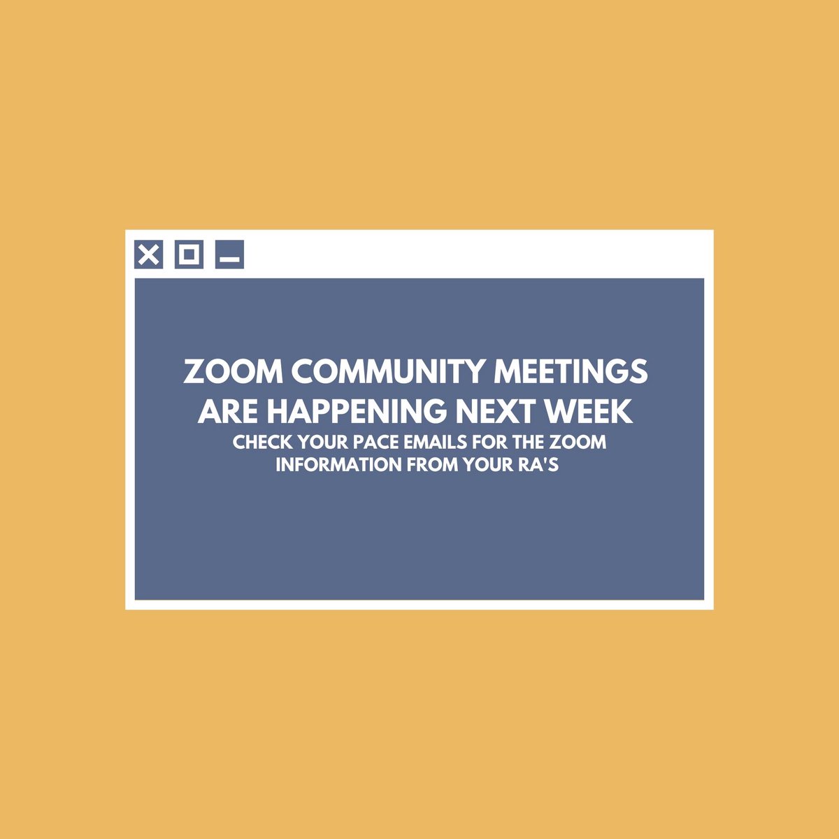 General Reminder that Community Meetings are happening next week!!!