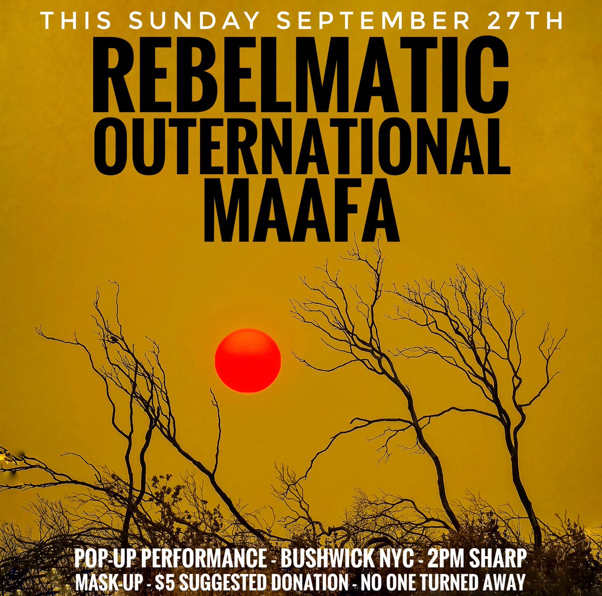 Performing in Bushwick, Brooklyn on Sunday afternoon. Love and direct on the street! Get in touch for the exact location.