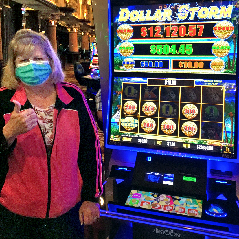 boydgaming's tweet image. Margie braved the storm to hit this $26,351 jackpot on a #DollarStorm slot machine at @AmeristarKC! Join us in congratulating her 👏 👏 👏 
#BConnectedWinners #Jackpot #Winning