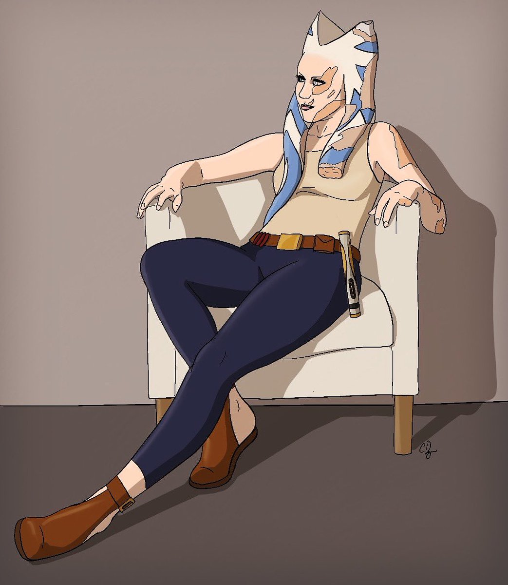 This is Mikka, my human-togruta hybrid oc. She was injured in the droid factory explosion that killed her first master and most of their clone squad. Credit to @SenshiStock for the pose. #StarWars #starwarsoc #CloneWars #jedi #jedioc #togruta #ahsokatano #shaakti #ahsoka #fanart https://t.co/iy4jbEWXR9