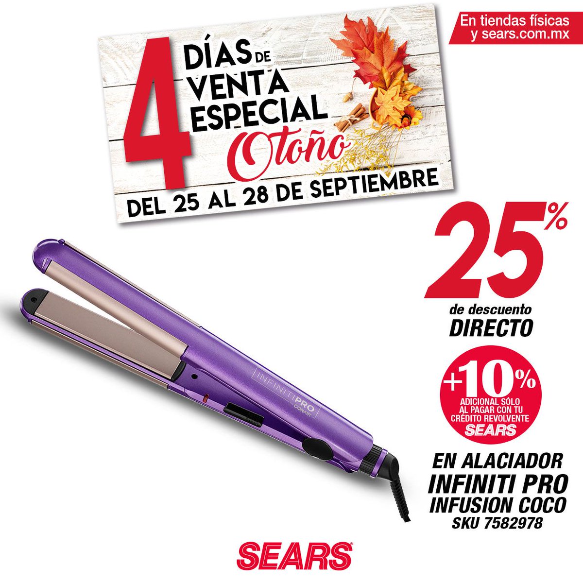 searsmexico's tweet photo. Prueba un look distinto con las alaciadoras #InfinitiPro de CONAIR. Da clic aquí 👉✨https://t.co/OA4Xb495sm
Vigencia del 25 al 28 de Septiembre de 2020. Consulte marcas y artículos participantes en https://t.co/ZvafxT6ZD7 https://t.co/PiakYFSB5Y
