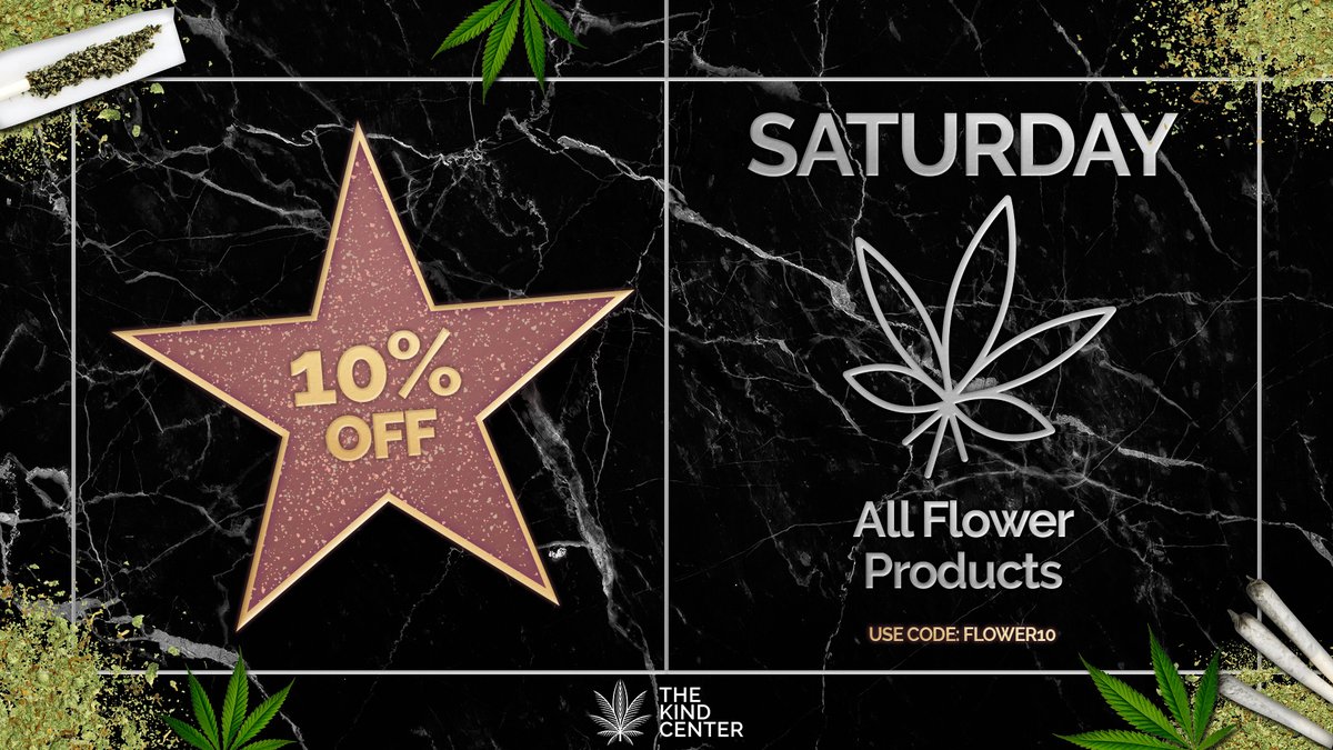 kindcenter420's tweet photo. Don't fret; flower is 10% off today at The Kind Center.

https://t.co/2VTCSui2Jn

#CannabisDeals #CannabisCommunity #WeedDeals #WeedSpecials #TheKindCenter https://t.co/D92tYz7Bf5
