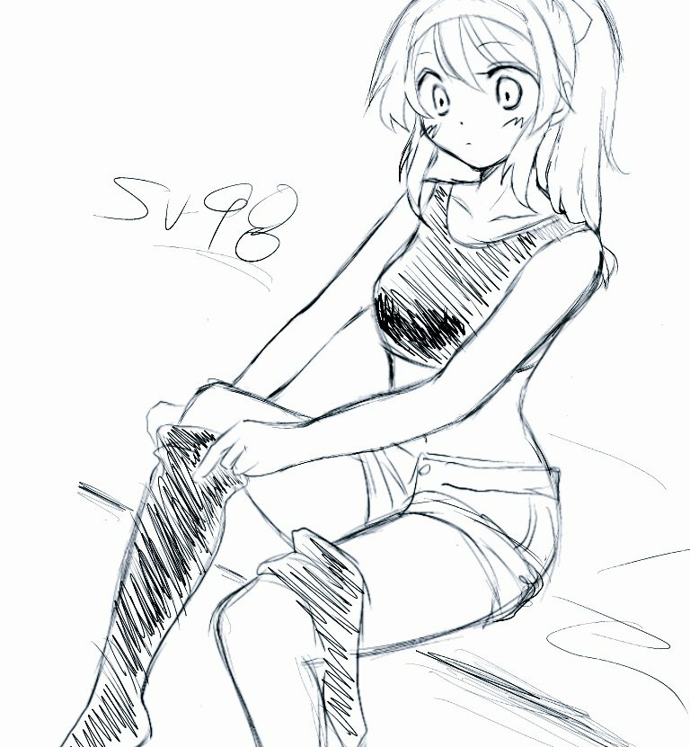 お絵描きフォルダ見てると、本当に絵柄が迷子。(爆)
描きたくなって、ただパッと描くから同じ顔の向きマンだし。
まあ、落書きが楽しいだけだから気分次第でモウマンタイよね。('>∀<`)ゝてへ 