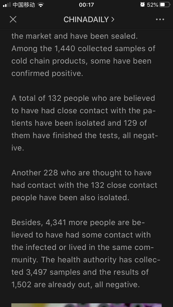 karolmc's tweet photo. @sturdyAlex @A_Bandini But even the state newspapers are full of information, here’s a bit from a China Daily article this week after there were TWO positive asymptomatic cases in Qingdao https://t.co/ewRxuiH1aX