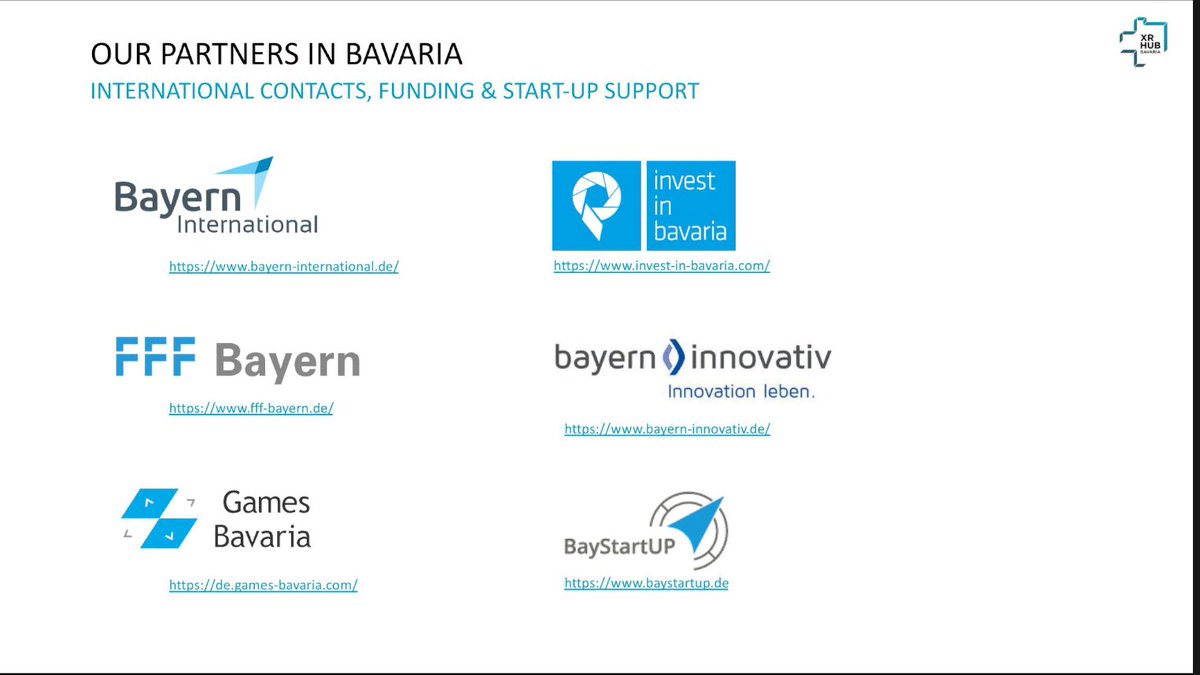 32/ There's lots of stuff happening in Bavaria with XR with  @XRBavaria. https://xrnetwork.xrhub-bavaria.de/en Newsletter:  http://xrhub-bavaria.de/xr-newsletter/ 
