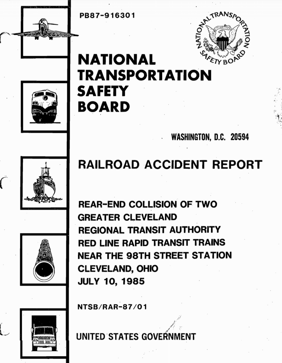 On July 10, 1985, in Cleveland, OH, we investigated the fifty-eighth of 154  #PTC preventable accidents:  https://www.ntsb.gov/investigations/AccidentReports/Reports/RAR8701.pdf  #PTCDeadline  #NTSBmwl
