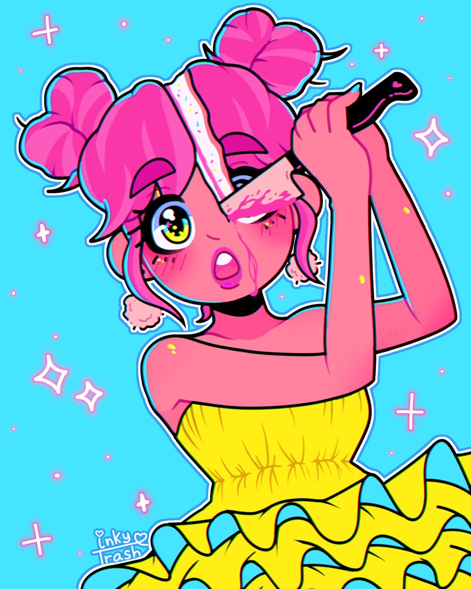 I'll start!  :I'm Inky_Trash, frenchy demon girl who plays video games and watch to much japanese stuff! I like to draw bright neon pink stuff and girls in general(∩^o^)⊃━☆゜.*