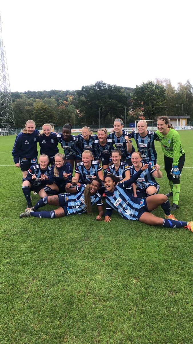 SEGER i dagens match mot Göteborgs FF. Detta innebär att kontraktet till divison 1 är säkrat inför nästa säsong och vi ligger nu på en 6:e plats i tabellen. SKÖNT! 💪🏽💙