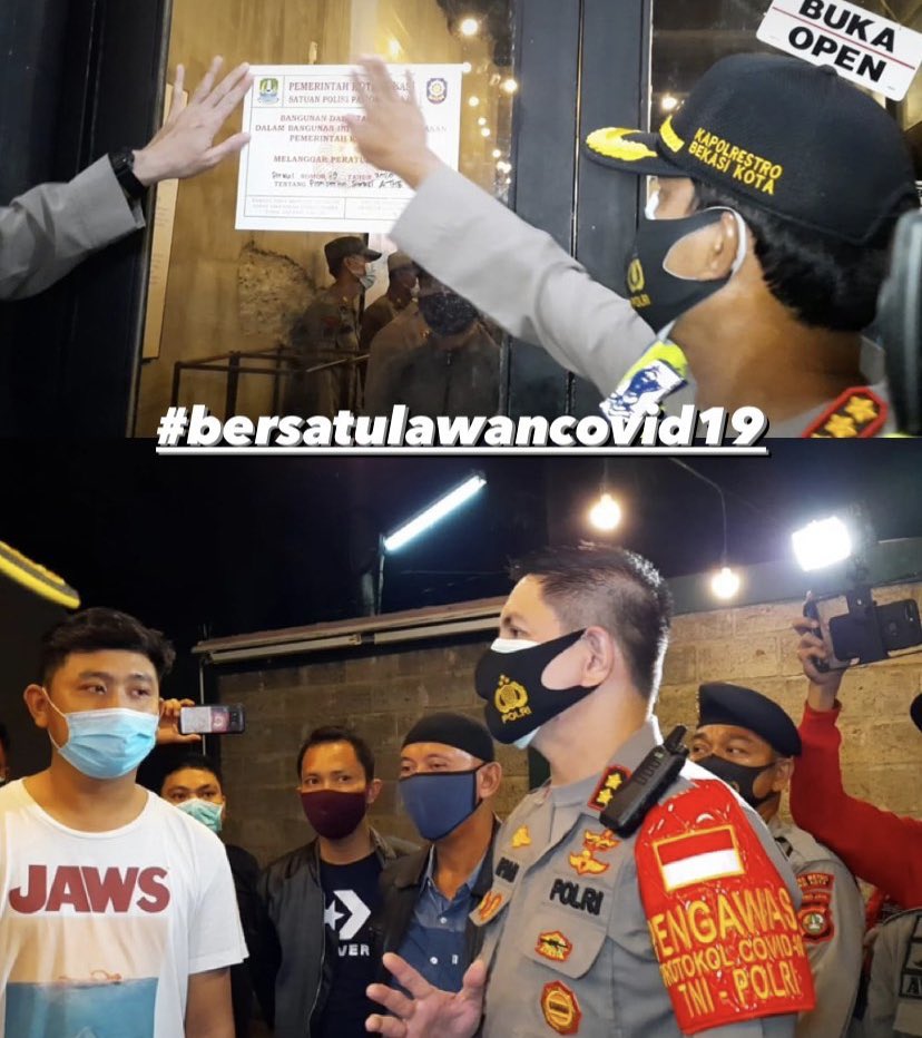 restrobkskota's tweet photo. Menindak lanjuti Cafe yang sempat viral di media sosial oleh Kapolres Metro Bekasi kota dan Wakapolres Metro Bekasi Kota https://t.co/76YR76YR9v