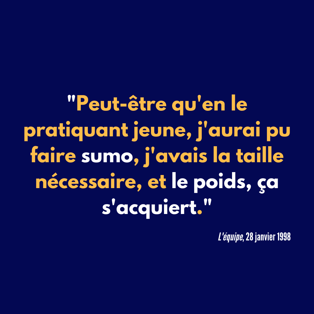 Chirac est connu pour être un fan absolu du Japon et de sa culture (et de son saké aussi ). Il ironise ici sur le fait qu’il n’est pas un grand sportif.