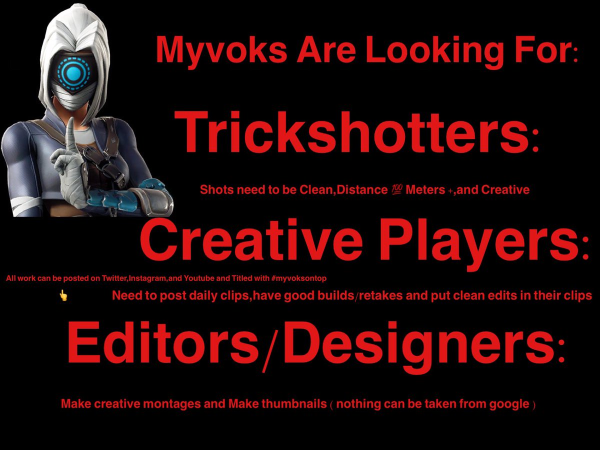 myvoks's tweet photo. What We Need π
.
.
.
.
.
Hashtags #
#fortnitememes #trickshots #fortnitetrickshots #fortnite #lookingforaclantojoin #fortnite3dthumbnail #creative #fortniteclips #fortnitecreative #macro #edit #fa #middleasttrickshoter #myvoksontop https://t.co/I8z3SoLVAe