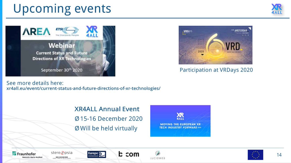 34/  @XR4ALL is a hub for the European XR community & they have 14 Special Interest Groups, a research agenda, & events.Main site: http://xr4all.eu/ Research Agenda: http://xr4all.eu/research-agenda/Events: http://xr4all.eu/events/  https://twitter.com/XR4ALL/status/1214872612834336770