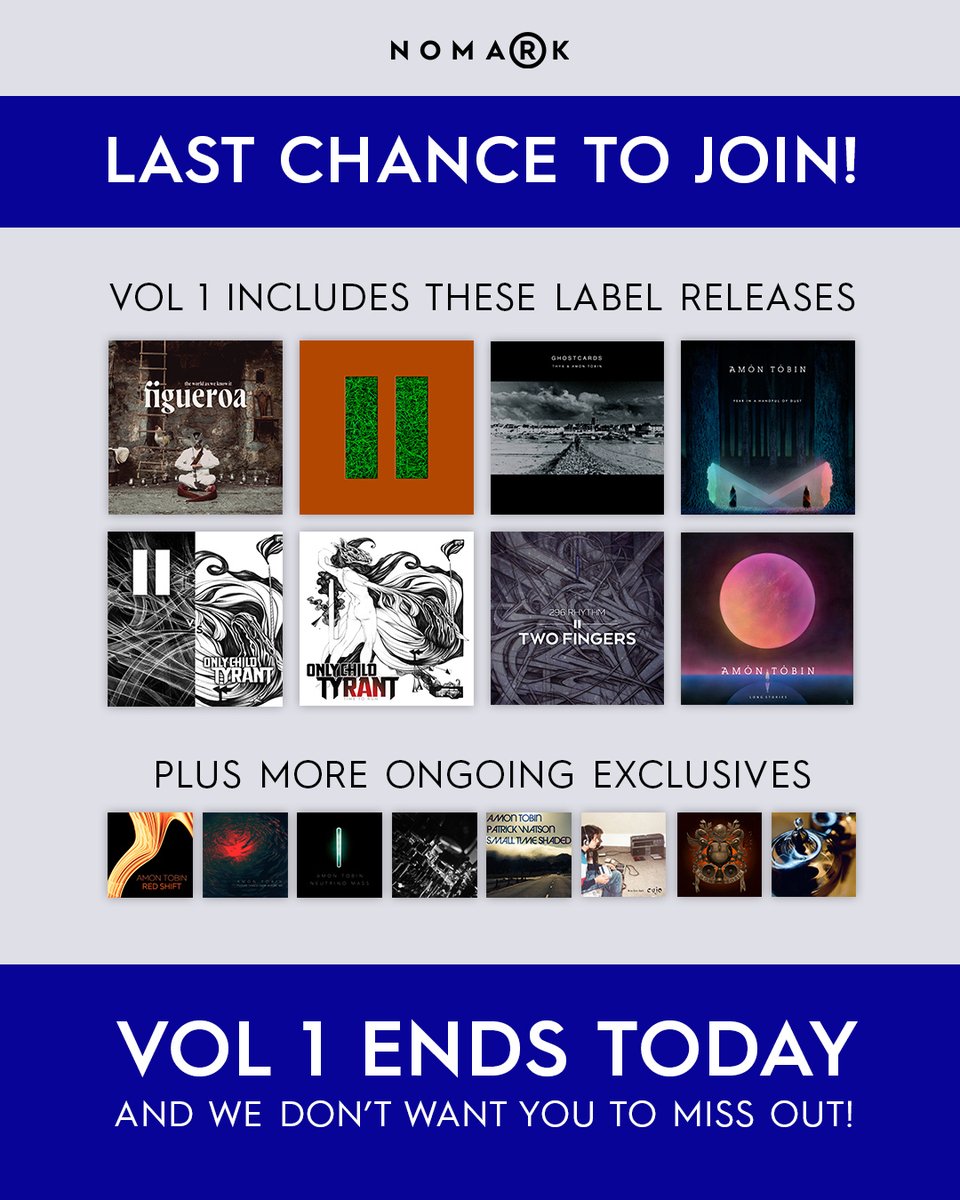 we've loved sharing all our volume 1 releases with you and can't wait to continue into volume 2. thanks to everyone who's already supporting <a href="/amontobin/">amon tobin</a> on this journey.

become a Nomark today! nomarkrecords.com