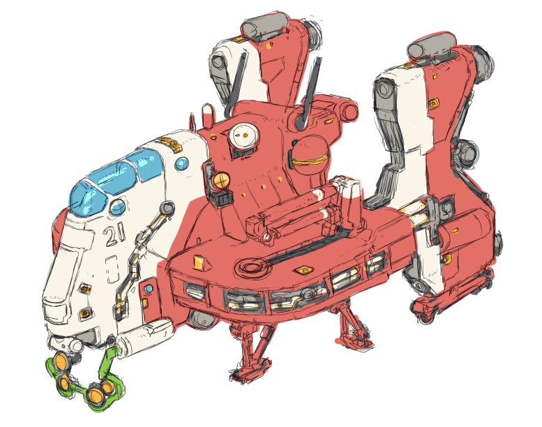 「アニメ「21エモン」の宇宙船のスケッチ 」|ヤマダユージのイラスト