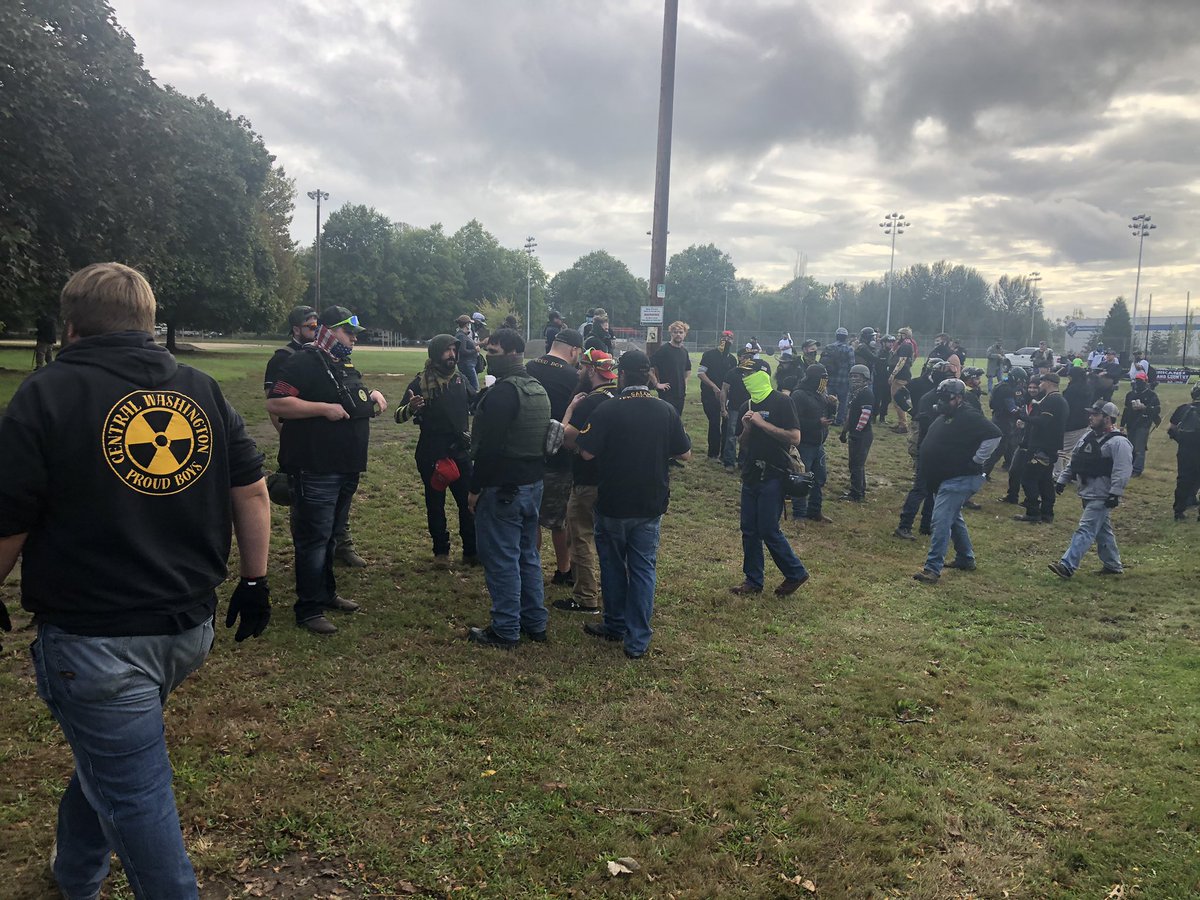 The Proud Boys and their supporters are gathering at Delta Park in Portland, Oregon. I’ll be providing live coverage all day, thread starts here. When things amp up, I’ll be livestreaming.