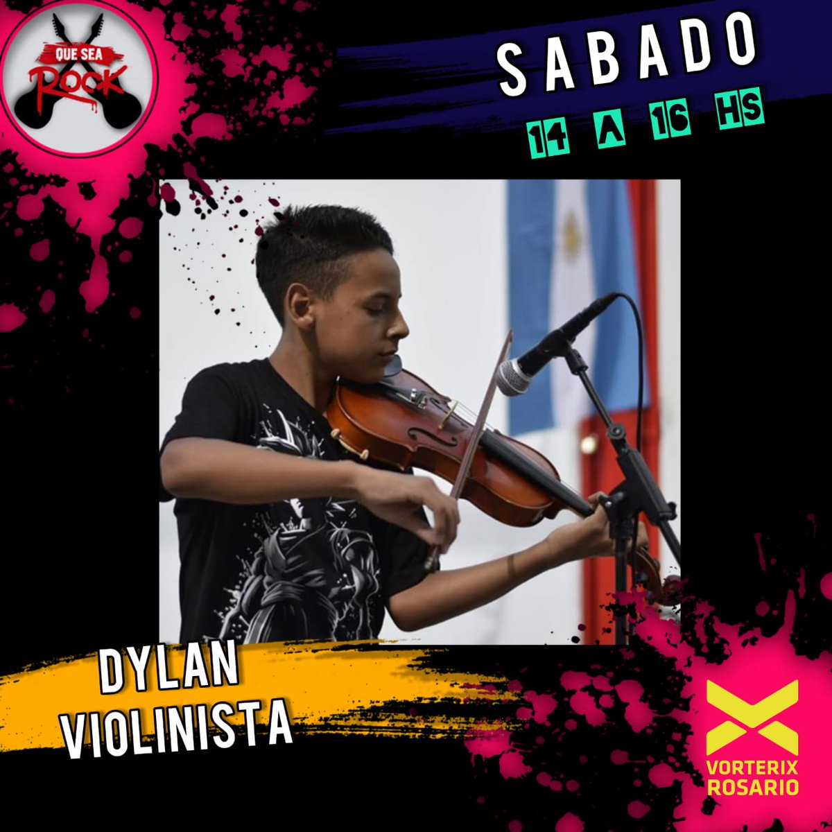 HOY!!
@dylanviolinista en QSR.
Dylan es de la ciudad de Santa Fe y tiene 13 años, es violinista y es increíble las versiones del Rock y la música que el interpreta...
 Desde @RosarioVorterix
#dylanviolinista 
#dylan
#santafe 
#niños 
#músicos 
#QueSeaRock 
#Vorterix 
#sabados