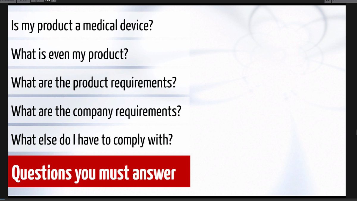 36/  @christianjohner of Johner Institut gave an introductory talk on the basics of regulation of medical devices (with a European focus).It feels like there's a lot more European regulations that XR medical companies have to navigate than US companies.