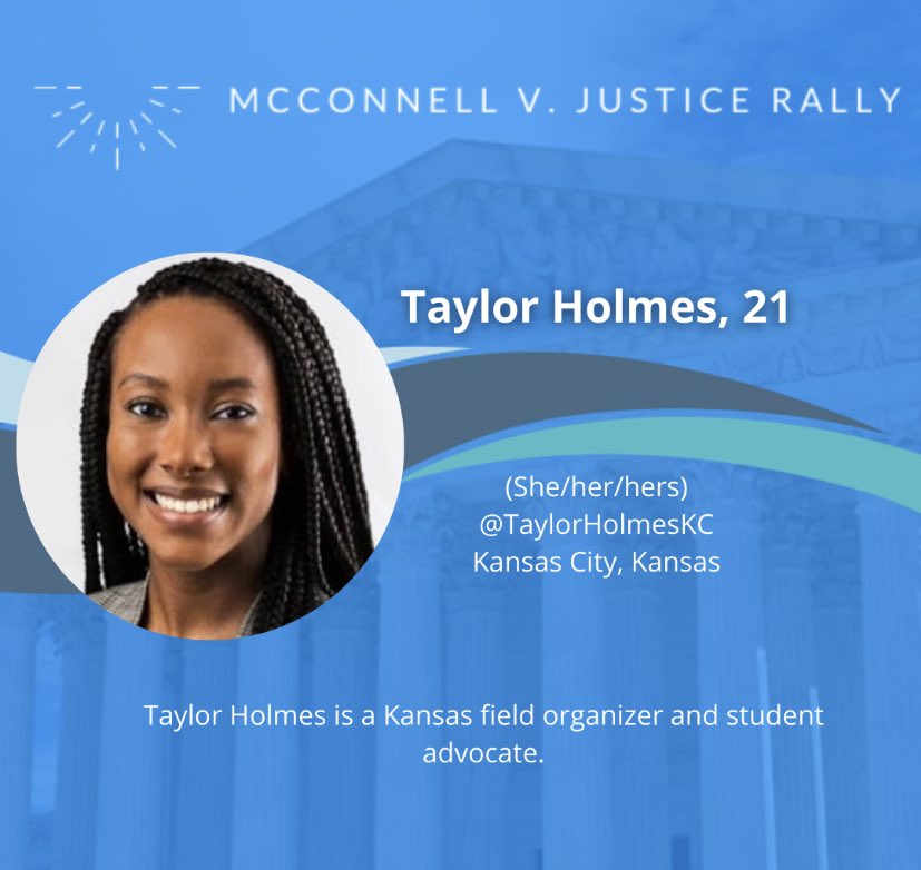 Taylor Holmes, 21 @TaylorHolmesKCKansas City, Kansas Taylor Holmes is a Kansas field organizer and student advocate.