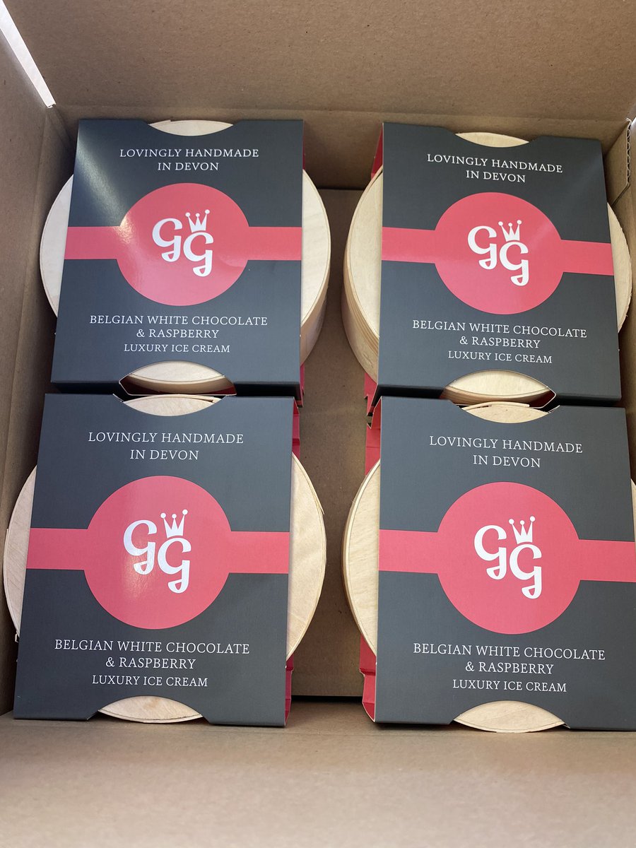 Our brand new compostable pots full@of our award winning ice cream ready and heading to Dubai 😎