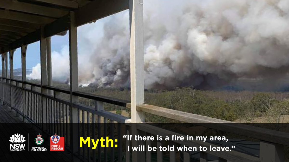 NSWRFS's tweet photo. FACT: Bush fires are unpredictable and in dangerous conditions, you may not get an Emergency Alert message. It’s important that you stay up to date on conditions in your area and that you have a bush fire survival plan. Leaving early is your safest option #getreadyweekend #nswrfs https://t.co/jJqpGCV3JT