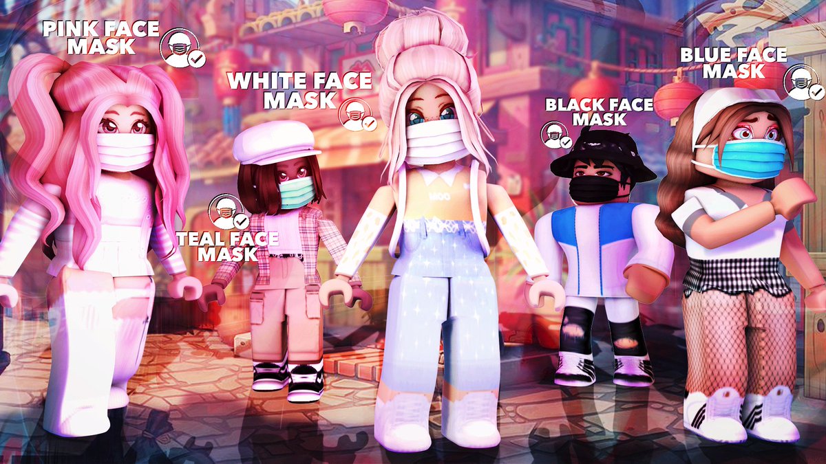 Emily On Twitter Stay Safe And Wear A Mask Social Distance Like Them Pink Mask Https T Co Xkfigyjoaw Teal Mask Https T Co Zu5pse60ov White Mask Https T Co D9yedlyenr Black Mask Https T Co Qa3uloeomc Blue Mask Https T Co - black surgeon mask roblox