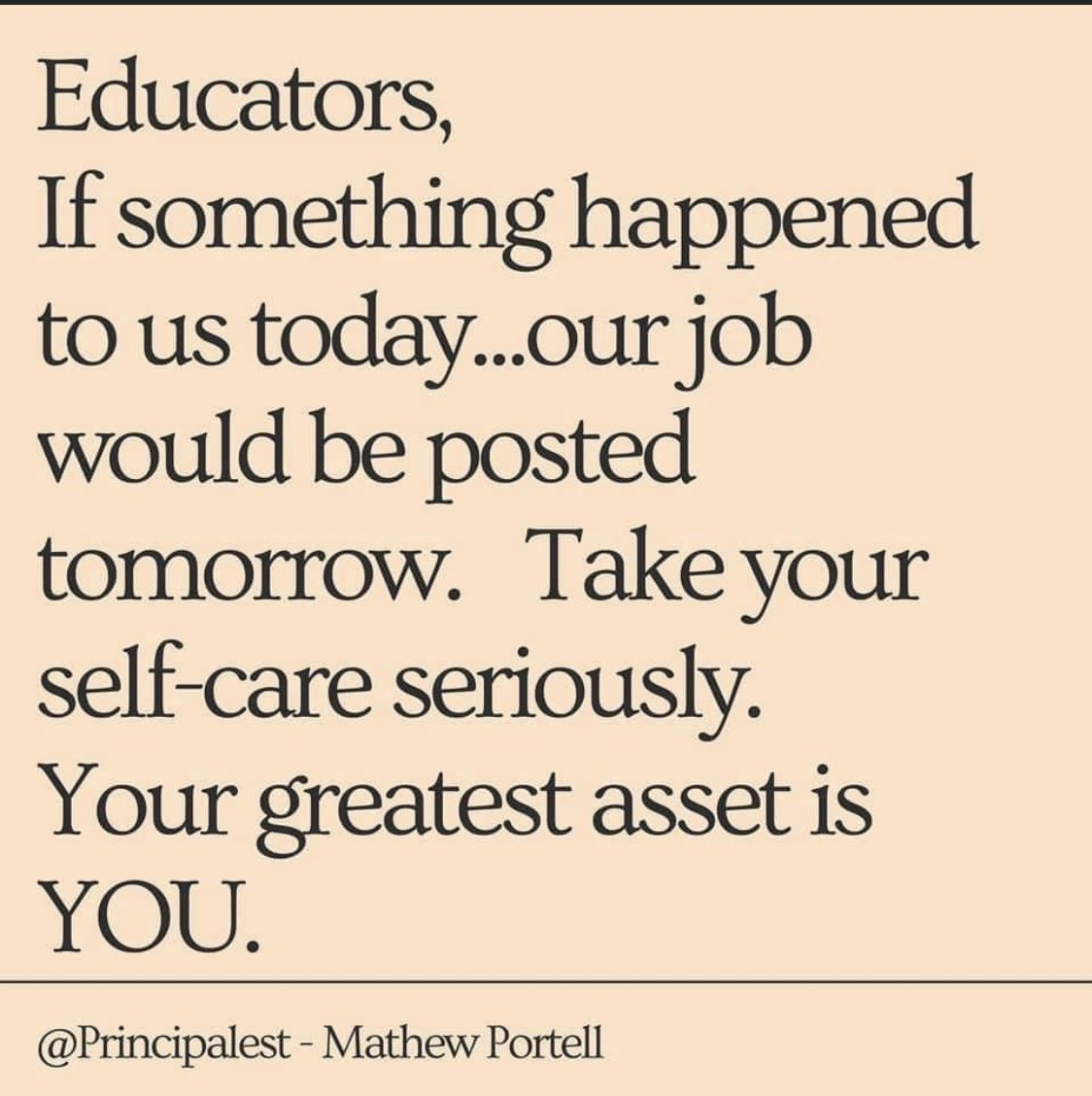 Dear Educators &amp; Administrators,
Take care of YOU today. #SelfCareSaturday ☀️