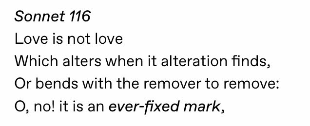 Sonnet 116. One of S most famous works, it talks about Love as a long-lasting mark and the literal image of a permanent mark is... tattoos. The sonnet talks about Love as a bright star (also comparable to a lighthouse) that guides a bark (a boat) through the tempest (hardship)