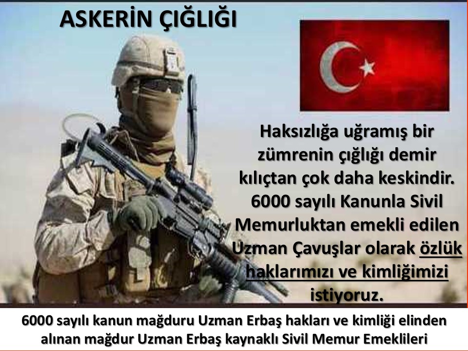 Aysun71601318's tweet photo. #TEKNOFEST2020
#UzmÇvşlarKırgın
#6000SylKanunMagduruUzmCvslar 
ASKERİN FERYADINI DUYUN LÜTFEN BU ASKERLER, 6000 SAYILI KANUN MAĞDURU KAHRAMAN UZMAN ÇAVUŞLARDIR
Bizler sizden bir şey istemiyoruz.
Bizler görev yaptığımız uzman çavuş görevimizin karşılığını istiyoruz.
HAK İSTİYORUZ https://t.co/va7xzLkk7a