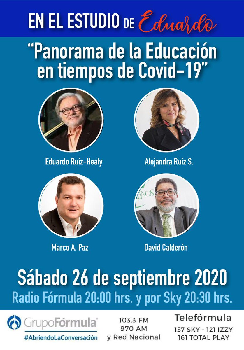 Mazenod's tweet photo. Te invitamos a esta plática sobre los retos y oportunidades que enfrenta le educación ante la situación actual.
¡No te la pierdas! @ruizhealy #educación #COVID__19 https://t.co/7HjxJ3VGVH