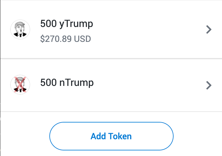 13) If the market resolves YES (Trump wins the election), each yTrump token settles for one DAI and each nTrump token pays out zero. If it resolves NO, each nTrump token settles for one DAI and yTrumps pay out zero...