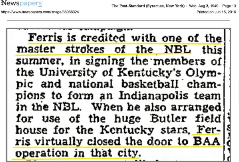 Helped integrate professional basketball by signing black players Pop Gates, Earl Lloyd, & Jim Tucker; established a player-owned franchise in Indianapolis & outwitted the New York Knicks to sign Dolph Schayes to the Syracuse Nationals.