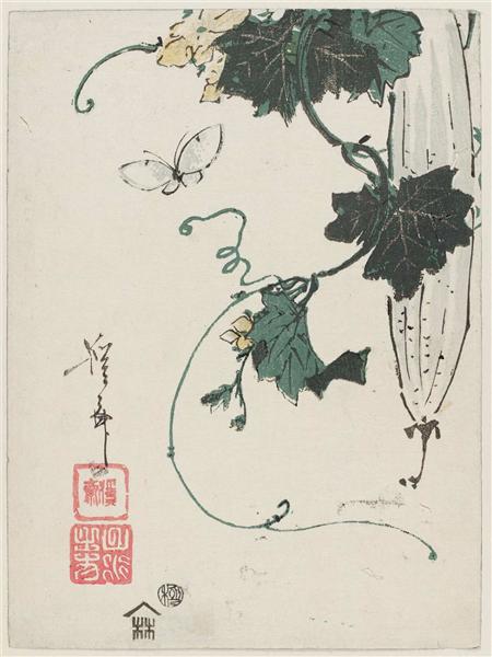 edoartjapan's tweet image. Eisen Keisai - Butterfly and Gourd    #japan #japaneseart #eisen #渓斎英泉 #ukiyoe #浮世絵 #日本美術