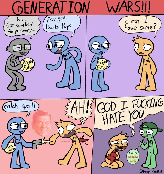 GENERATIONS COMP

or

GEN Z's DOWNWARD SPIRAL 