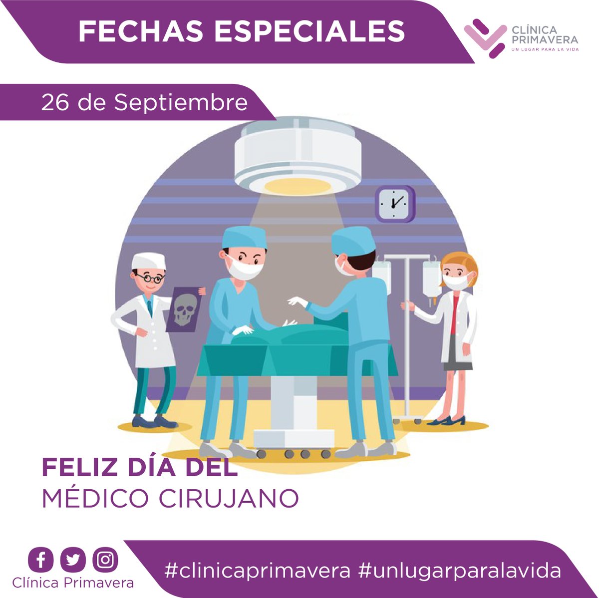 26 de Septiembre, Día del Médico Cirujano

#clinicaprimavera #unlugarparalavida #coronavirus #covid19 #Villavicencio #Meta #atencionsegura