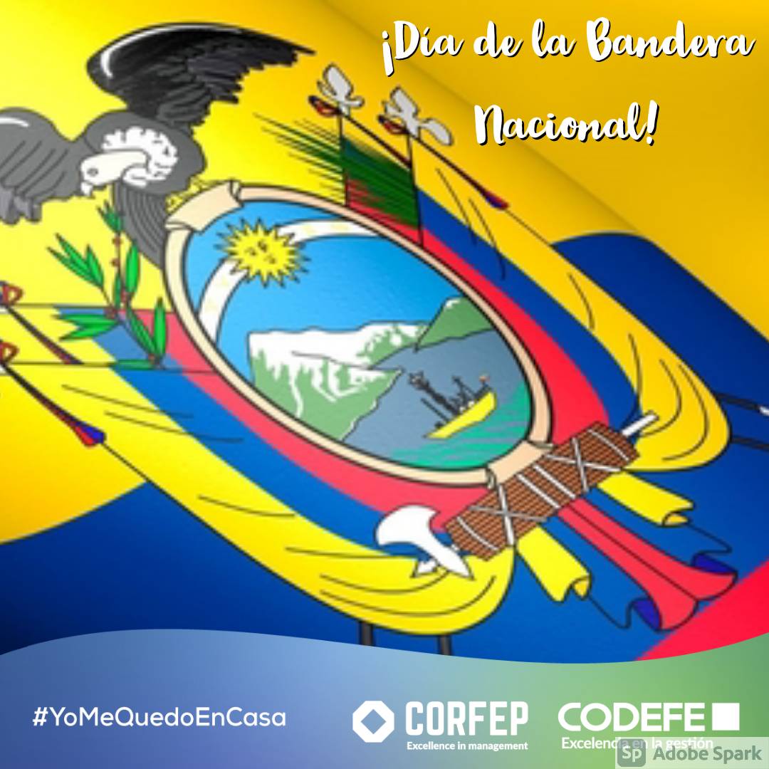 CODEFE's tweet photo. Día de Bandera Nacional 🇪🇨 Recordamos la instauración de los colores de nuestro emblema patrio por el entonces presidente Gabriel García Moreno. #yomequedoencasa #codefe #guayaquil #ecuador https://t.co/x3jDTEvjSo
