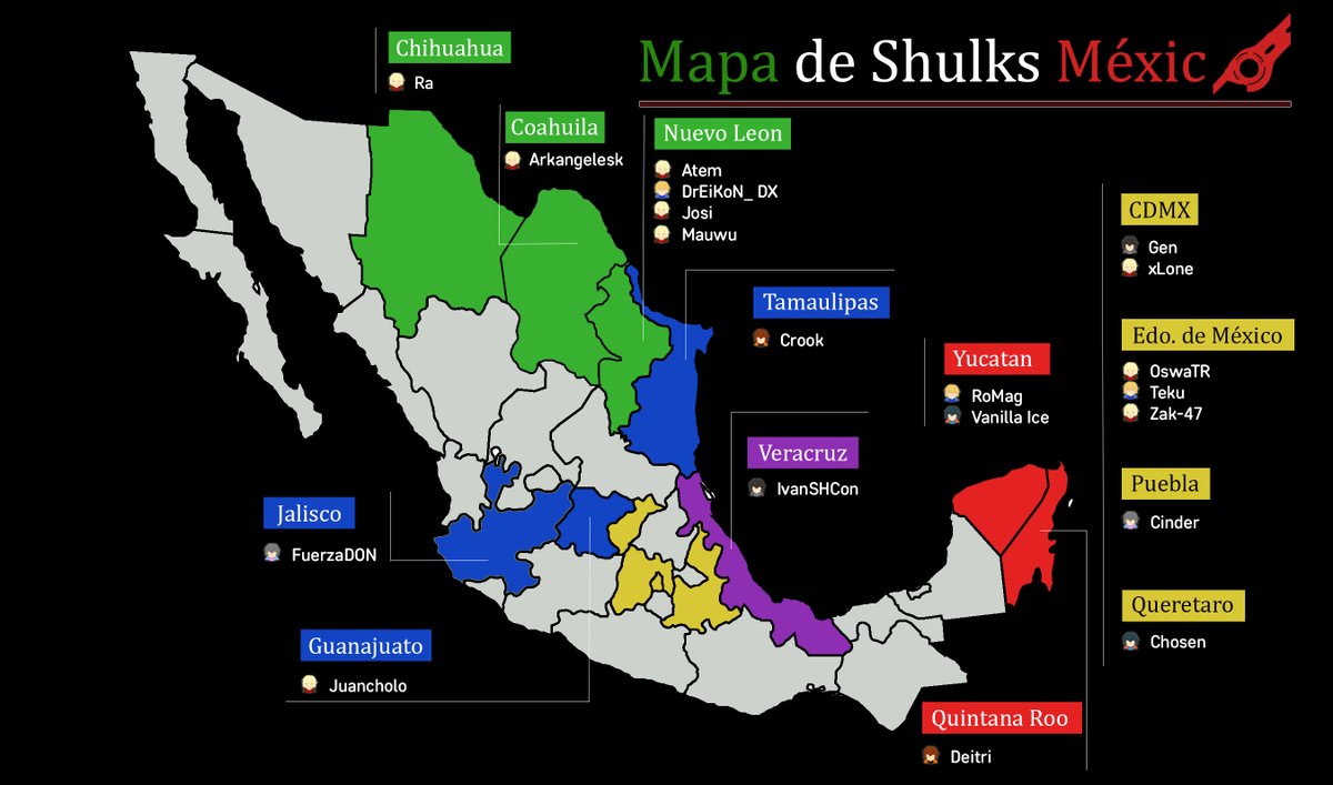 TheFuerzaDON's tweet photo. Hola a todos. Re subí el mapa de los Shulks corregido debido a errores que cometí en la edicion y aproveché la oportunidad para agregar a mas shulks cuyos datos me pasarón recientemente. Denle like y hagan retweet please :D https://t.co/zoluUkpw8U