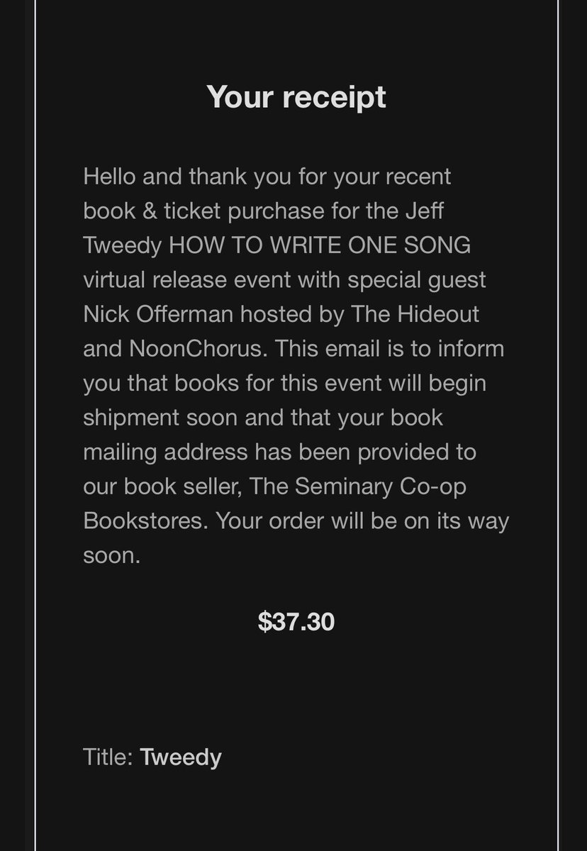 So excited for this !!! <a href="/JeffTweedy/">Jeff Tweedy</a> <a href="/Nick_Offerman/">Nick Offerman</a> #jefftweedy #howtowriteonesong #
